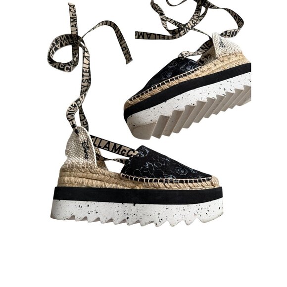 STELLA MCCARTNEY x Disney Mickey Mouse Platform Lace Up Espadrilles Sandals Size - Picture 12 of 14